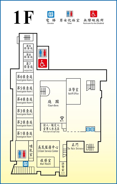 司法大廈第一辦公大樓一樓平面圖