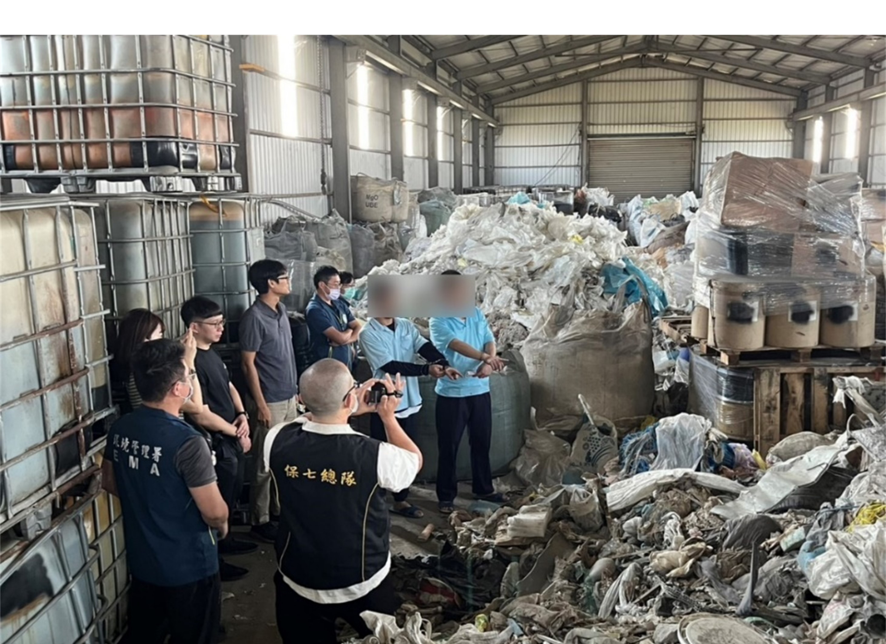 專案小組查獲廢棄物產源端廠房照片